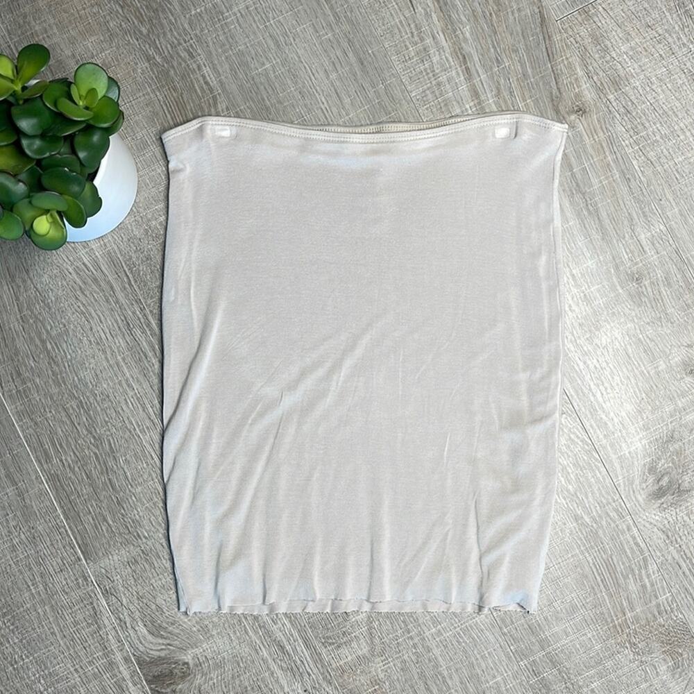 BAILEY 44 Cream Pull On Fitted Bodycon Raw Hem Mini Skirt Women’s